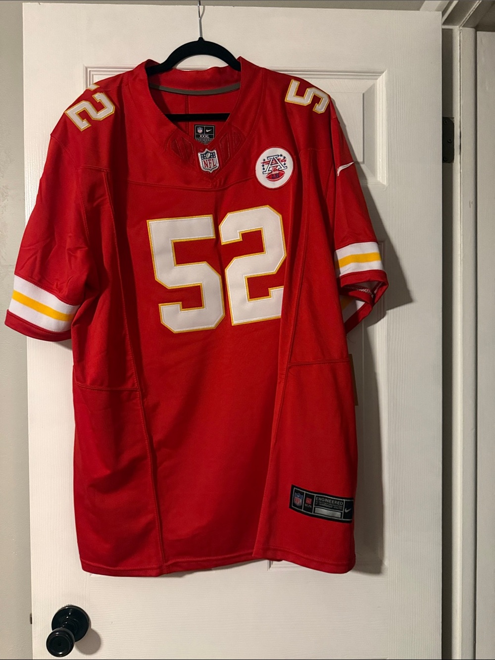 NFL Kansas City Chiefs #52 Red Jersey with White & Gold Accents